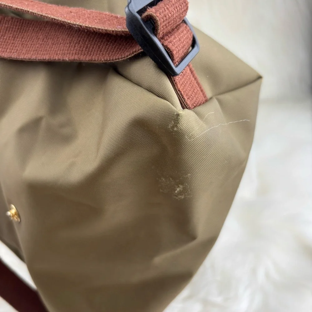Longchamp Le Pliage Nylon Foldable Backpack with Leather Accents